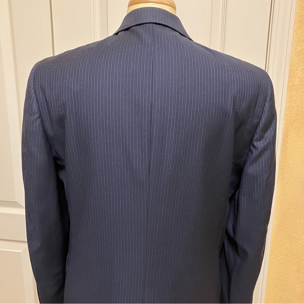 DANIEL CREMIEUX Blazer SUIT JACKET Loro Piana BLUE Pinstripe - Sz 40 R Excellent - Picture 9 of 14
